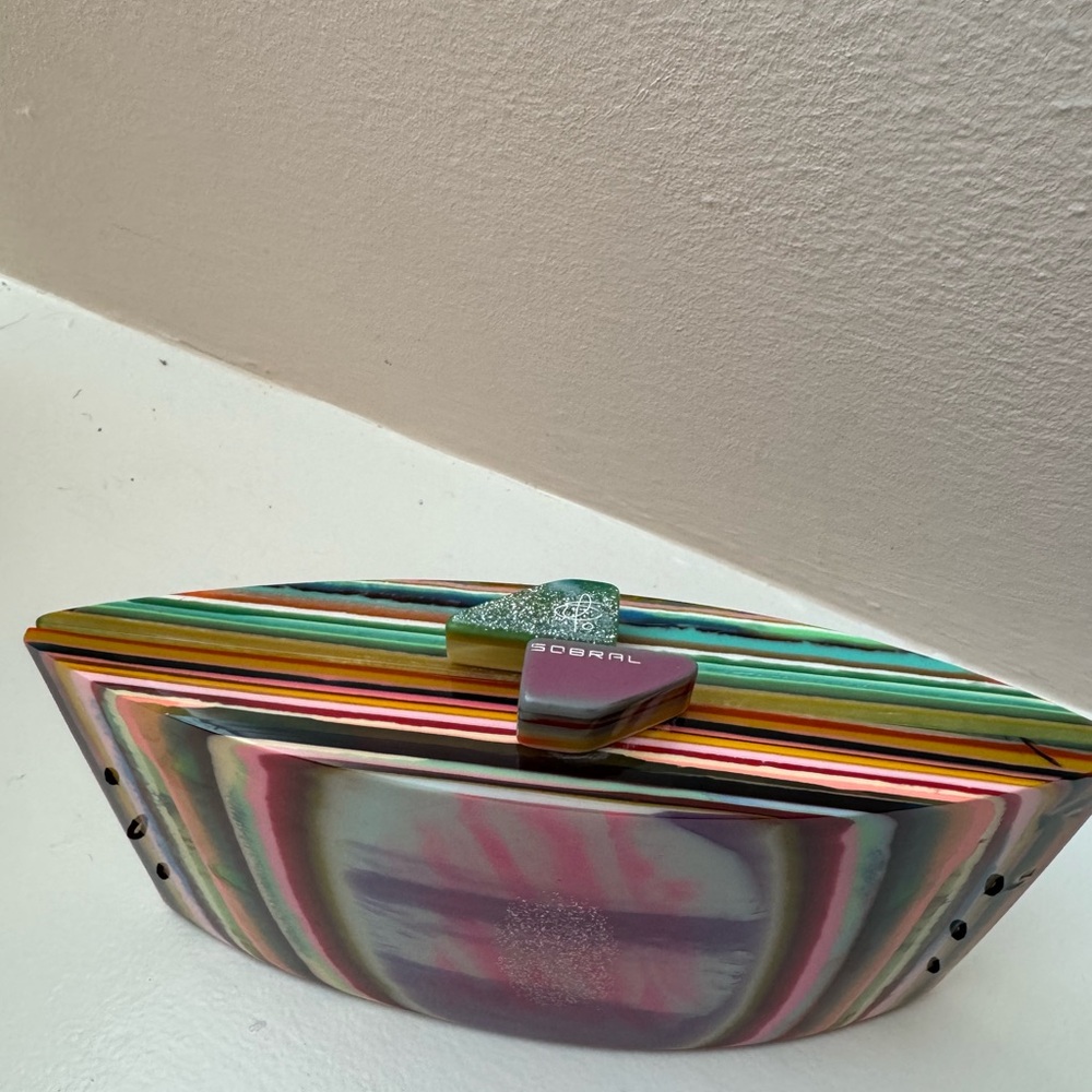 Sobral Pop Art Unique Colorful Striped Clutch - Picture 4 of 6